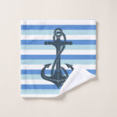Ancrage bleu doux, marine (Gant de toilette)