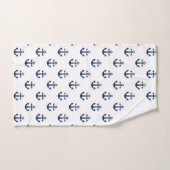 Ancrage bleu marine nautique sur un arrière - plan (Serviette à main)