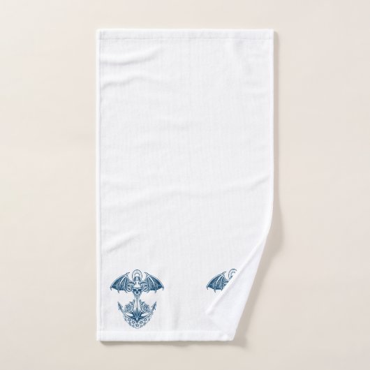 Ancrage de bateau bleu et blanc (Serviette à main)