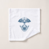 Ancrage de bateau bleu et blanc (Gant de toilette)