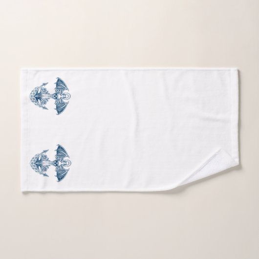 Ancrage de bateau bleu et blanc (Serviette à main)