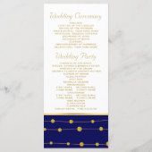 Ancrage de feuille d'or programme de mariage nauti (Dos)