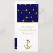 Ancrage de feuille d'or programme de mariage nauti (Devant / Derrière)