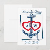 Ancrage nautique Enregistrer la date cartes postal (Devant / Derrière)