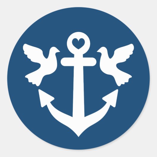 Ancrage nautique et colombes blanches autocollants (Devant)