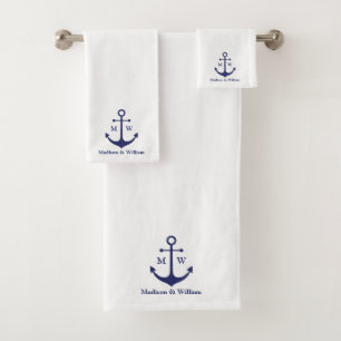 Ancrage nautique marine blanc personnalisé monogr