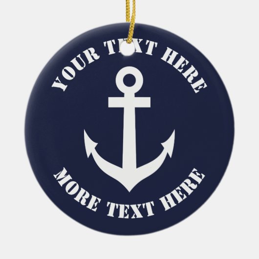 Ancrage nautique ornement de Noël pour marin (Devant)