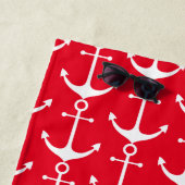 Ancrage noir rouge et blanc motif serviette de pla (En situation)