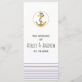 Ancrage or et rayures programme de mariage nautiqu (Devant)