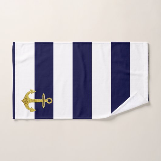 Ancrage or rayures nautiques  (Serviette à main)