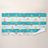 Ancrages Abstraits : motif à bande aquarelle. (Serviette de bain)