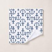 Ancrages de bateaux marins bleu marine (Gant de toilette)