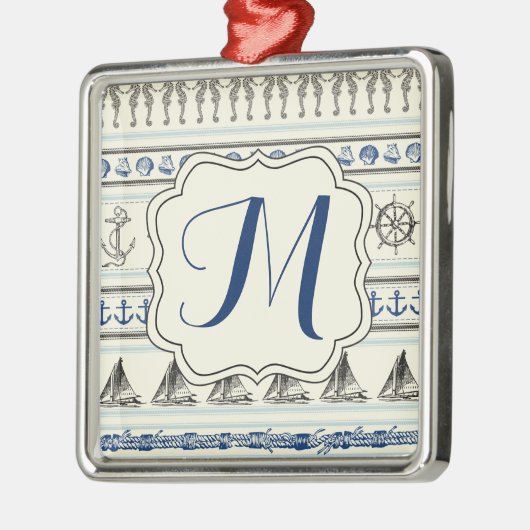 Ancre à voile Corde nautique Monogramme Ornement (Gauche)