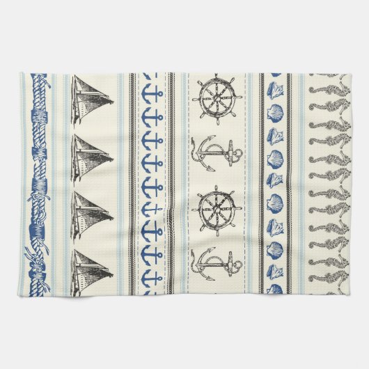 Ancre à voile Corde nautique Serviette de cuisine (Horizontal)