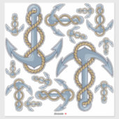 Ancre avec Stickers Contour Set Icon (Feuille)