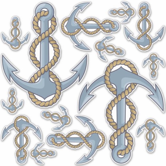 Ancre avec Stickers Contour Set Icon (Devant)
