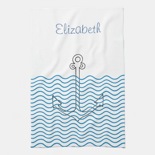 Ancre Away ! Serviette Retro Nautique (Vertical)