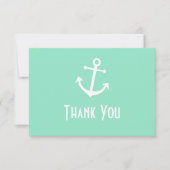Ancre bateau Merci Cartes de notes (Vert pâle) (Devant)