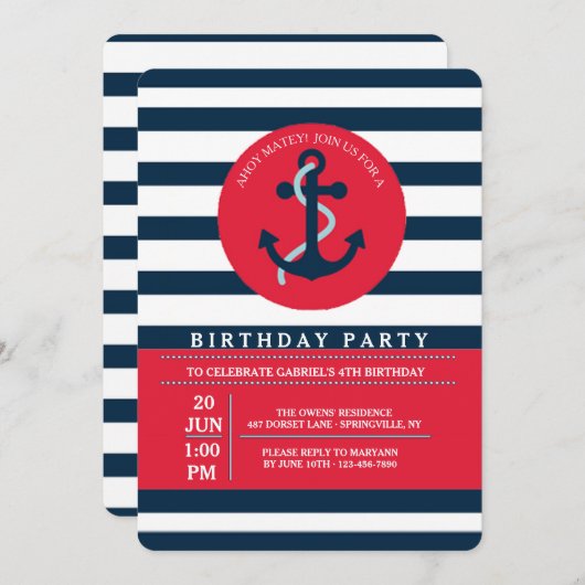 Ancre Bay Invitation (Devant / Derrière)
