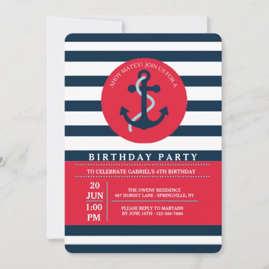 Ancre Bay Invitation (Devant)