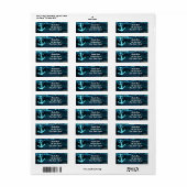 Ancre Beach Palm Trees Invitation Étiquettes de ad (Feuille entière)