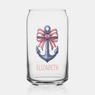 Ancre bleu marine avec arc à rayures rouge et blan