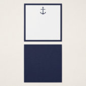 Ancre Bleu marine Nautique Mariage Conseils et voe (Devant & derrière)