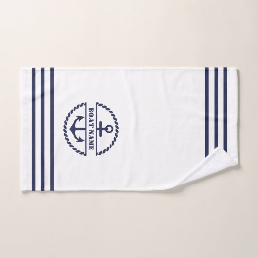 Ancre bleu marine serviette (Serviette à main)