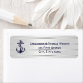 Ancre bleu marine Silver Wht Retn Étiquette de adr (En situation)