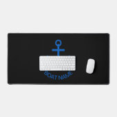 Ancre Bleu Personnalisé Votre Nom De Bateau Noir (Clavier et souris)