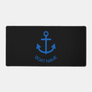 Ancre Bleu Personnalisé Votre Nom De Bateau Noir