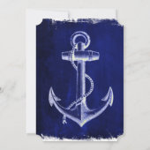 ancre bleu rustique faire-part de mariage nautique (Dos)