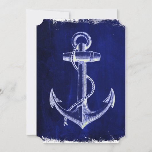 ancre bleu rustique faire-part de mariage nautique (Dos)