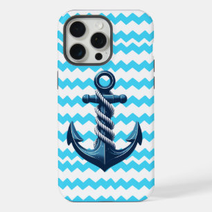 Ancre bleue avec des vagues bleues