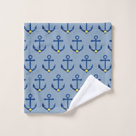 Ancre bleue d'hippocampe d'or (Gant de toilette)