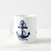 Ancre bleue marine {choisissez votre couleur} Mug (Devant gauche)