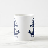 Ancre bleue marine {choisissez votre couleur} Mug (Centre)