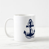 Ancre bleue marine {choisissez votre couleur} Mug (Gauche)