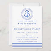 Ancre bleue marine | Invitation de douche nuptiale (Devant)