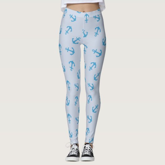 Ancre bleue marine Leggings (Devant)