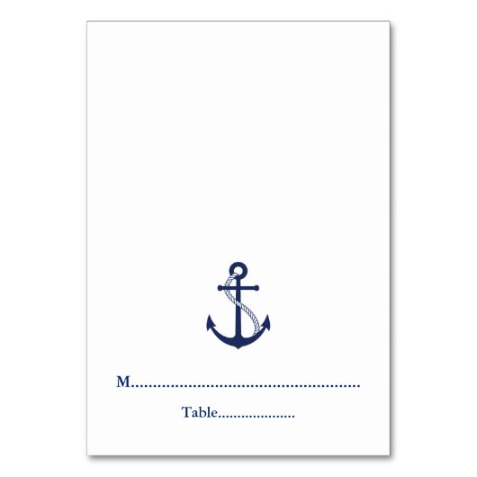 Ancre Bleue Marine Mariage nautique Cartes de plac (Par défaut)