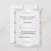 Ancre Bleue Marine Nautique Argent Blanc V RSVP (Dos)