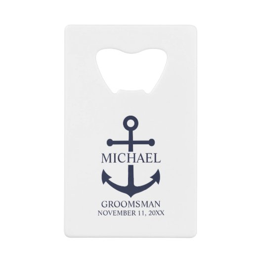 Ancre Bleue marine Nautique Groomsmen personnalisé (Devant)