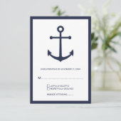 Ancre bleue marine Nautique mariage RSVP (Debout devant)