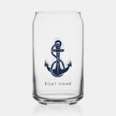 Ancre Bleue marine Nom du bateau Personnalisé (Recto)
