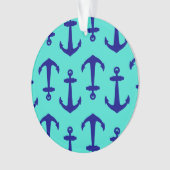 Ancre Bleue Marine Sur Décor Côtier Turquoise (devant)