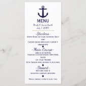 Ancre Bleue Nautical Beach Menu Card (Devant)