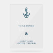 Ancre Bleue Plage Minimale Mariage nautique Accuei (Recto)