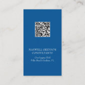 Ancre bleue  verticale Carte de visite (Dos)