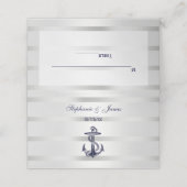 Ancre Blu Nautical Navy Silver Wht Escort Cartes (Extérieur déplié)